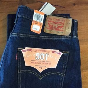 Levi orginal 501 straight leg button fly